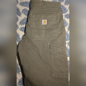 Carhartt Sage Green Double Knee Utility Pants Size 34x32